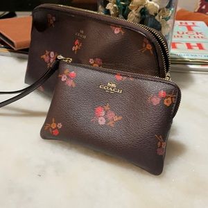 Coach makeup bag and wristlet